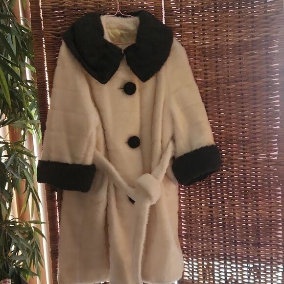 Sears Jackets & Blazers - Vintage Sears Chic Faux Fur Coat with Black Accents
